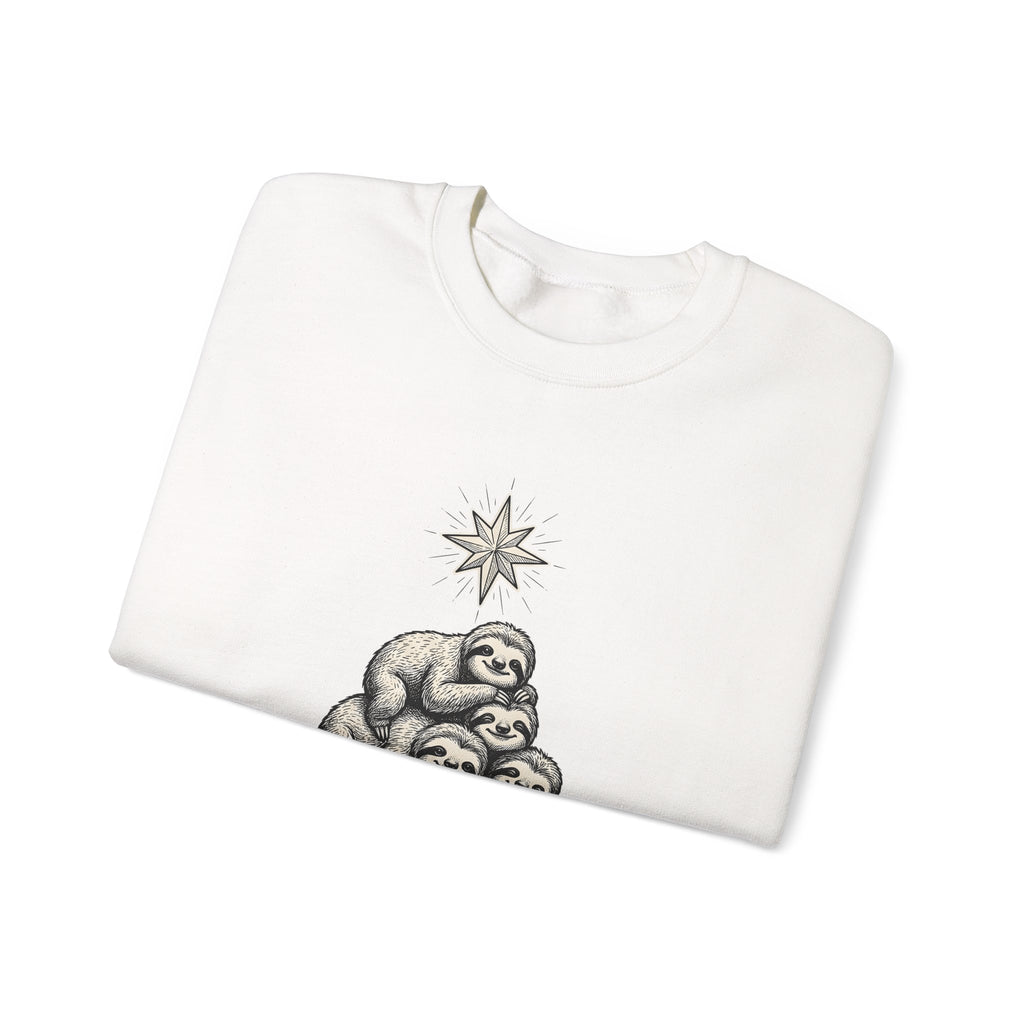 Sloth Stack Sweatshirt Animals Holiday Gift Women Hand Drawn Sweatshirt Sloth Pile Sweatshirt Wildlife Fan Hand Drawn Sweatshirt Christmas Graphic Vintage Star