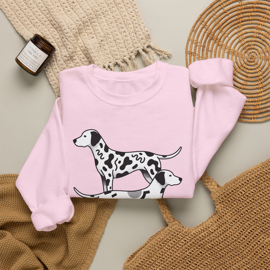 Dalmatian Sweatshirt Dog Fauna Gift Women Flat Sweatshirt Dalmatian Sweatshirt Dog Fan Graphic Design Illustration Sketch Spot Design Sweatshirt