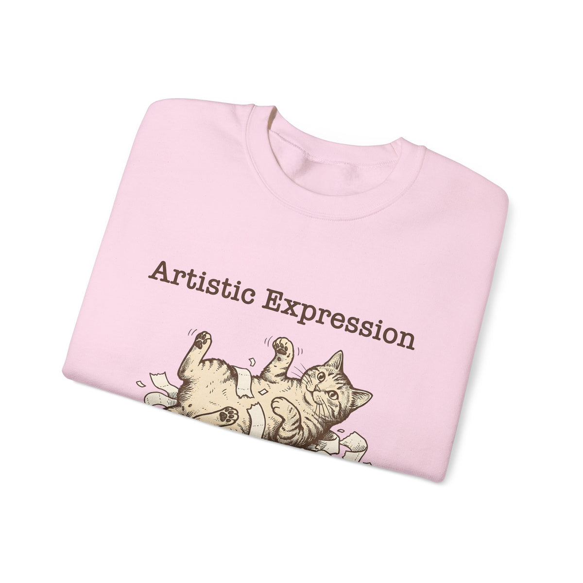 Funny Cat Sweatshirt Cat Joke Gift Women Cartoon Sweatshirt Kitten Sweatshirt Feline Fan Cartoonish Sweatshirt Pun Graphic Hand Drawn Paper Towel Sweatshirt