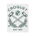 Croquet Mallets Blanket Croquet Lawn Gift Women Vintage Blanket Mallets Blanket Croquet Fan Croquetage Blanket Yard Graphic Hand Drawn Laurel