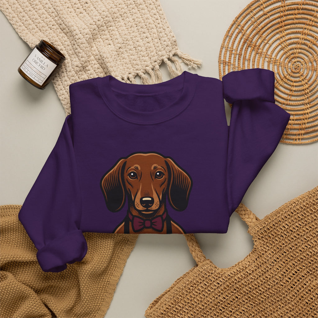 Dachshund Beer Sweatshirt Dog Humor Gift Women Cartoon Sweatshirt Wiener Dog Sweatshirt Dog Fan Comic Sweatshirt Funny Graphic Vintage Bow Tie Sweatshirt