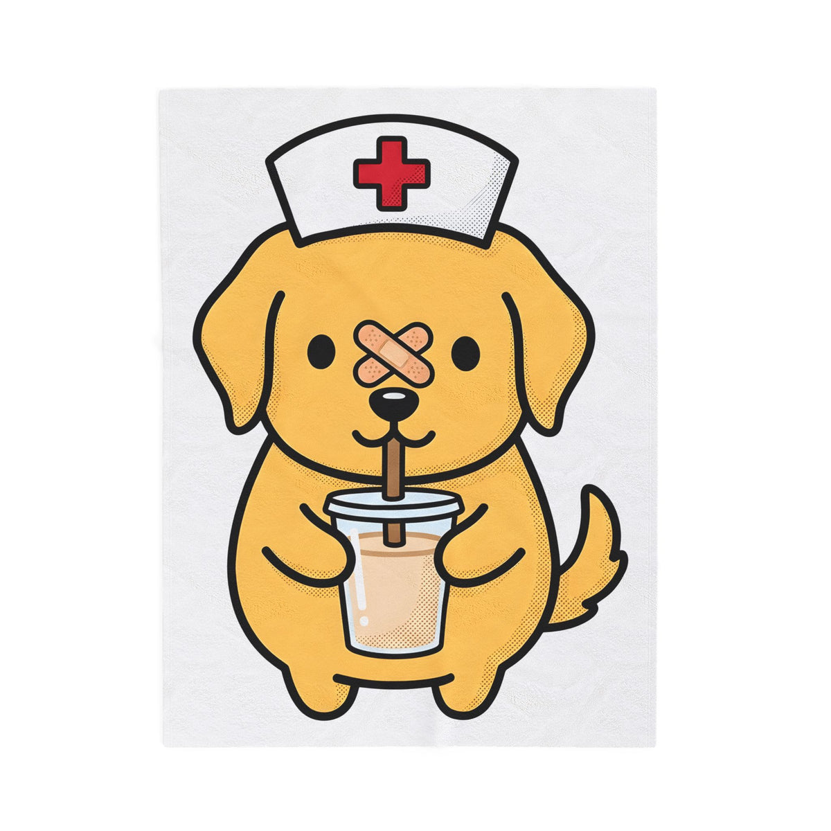 Nurse Puppy Blanket Nurse Creature Gift Women Chibi Blanket Puppy Dog Blanket Nursing Enthusiast Cartoon Blanket Animal Graphic Illustration