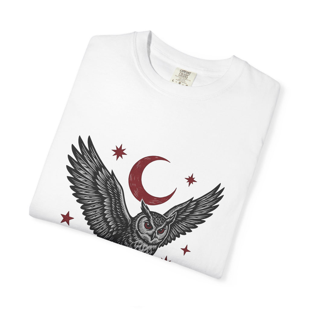 Moon Owl T-Shirt Gothic Creatures Gift Women Classic T-Shirt Owl T-Shirt Dark Fan Vintage T-Shirt Beast Graphic Ink Shines T-Shirt