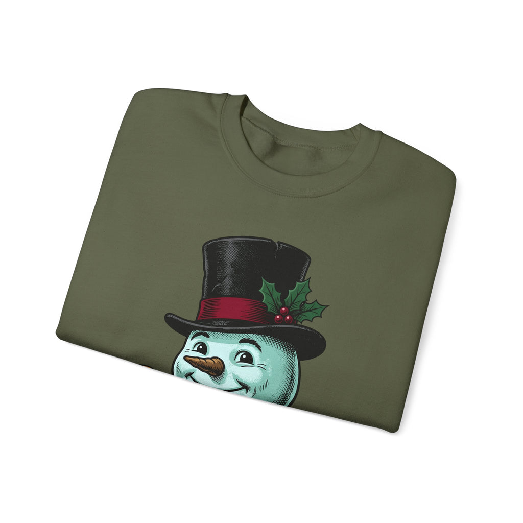Snowman Christmas Event Gift Rustic Frosty Holiday Fan Country Party Nostalgic Tartan Scarf Sweatshirt