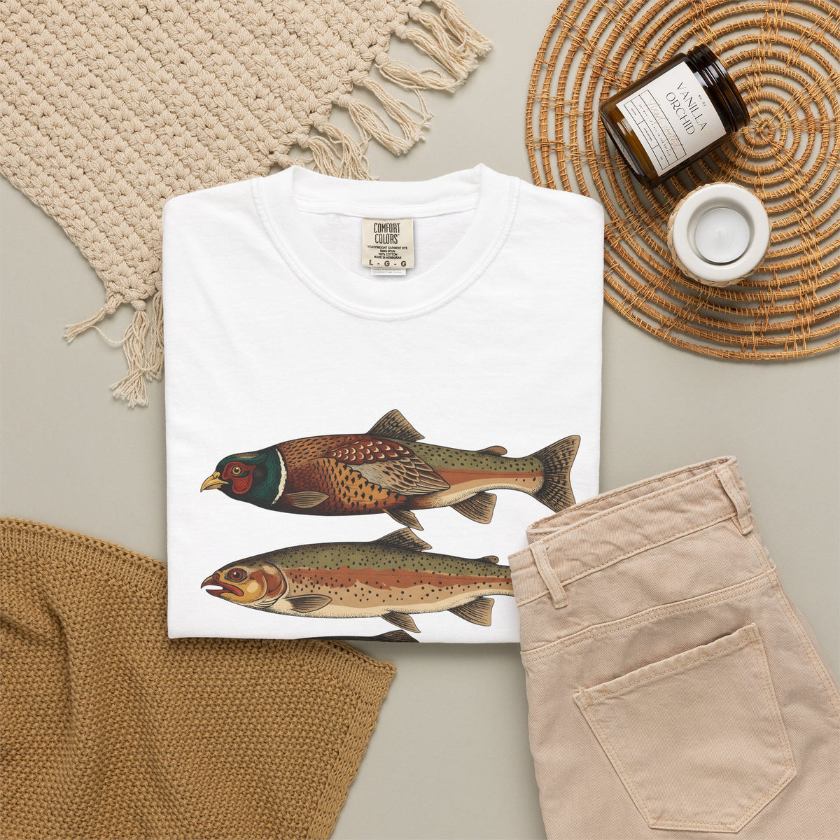Rainbow Trout Fishing Animals Gift Retro Trout Angler Fan Vintage Wildlife Sketch Game T-Shirt
