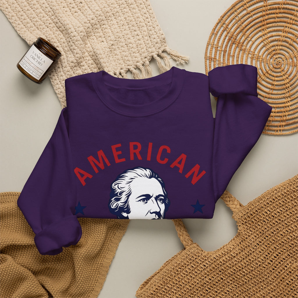 Founding Father Illustration Sweatshirt America Heritage Gift Women Traditional Sweatshirt Patriot Sweatshirt American Fan Historical Sweatshirt Heritage