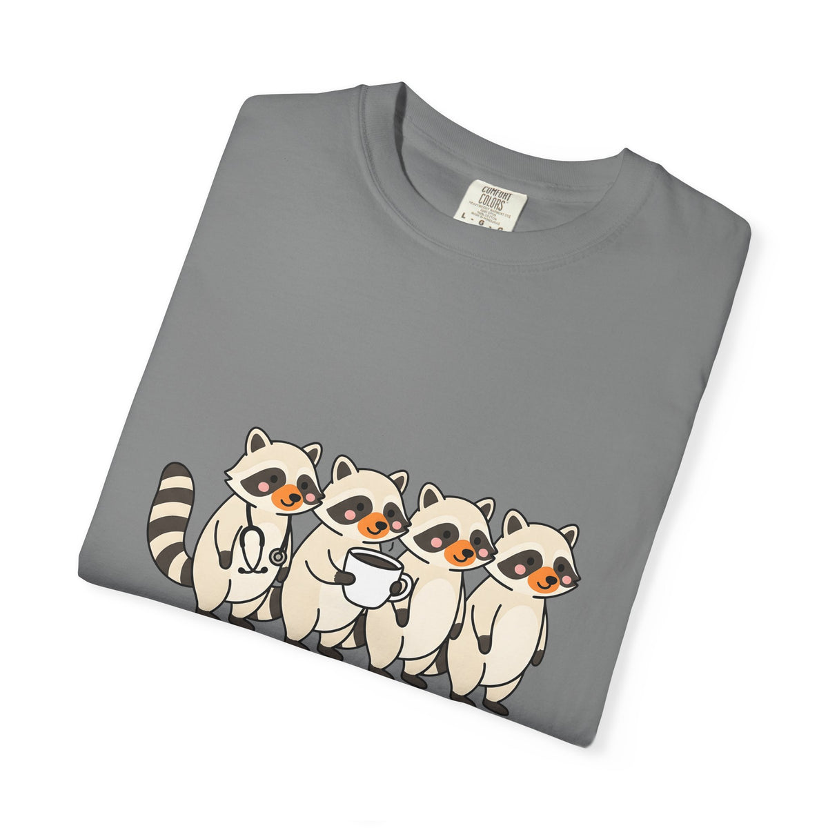 Raccoon Family T-Shirt Nurses Creatures Gift Women Lovable T-Shirt Trash Panda T-Shirt Nurse Enthusiast Cute T-Shirt Wildlife Graphic Animated