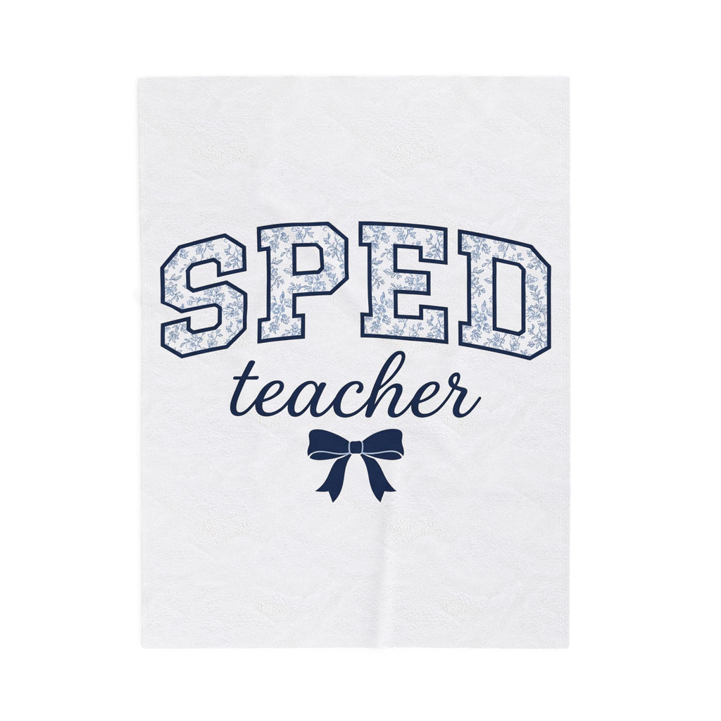 Floral Letterman Letters Blanket Teacher Recognition Gift Women Athletic Blanket Varsity Letter Blanket Educator Enthusiast Sporty Blanket