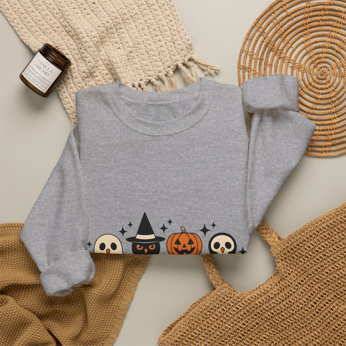Owl Disguise Halloween Haunted Gift Animated Hoot Owl Horror Fan Cartoony Spooky Classic Moon Sweatshirt