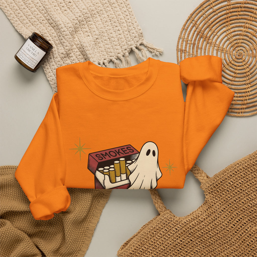 Specter Tobacco Case Sweatshirt Halloween Fright Gift Women Distressed Sweatshirt Tobacco Pouch Sweatshirt Horror Fan Spooky Graphic