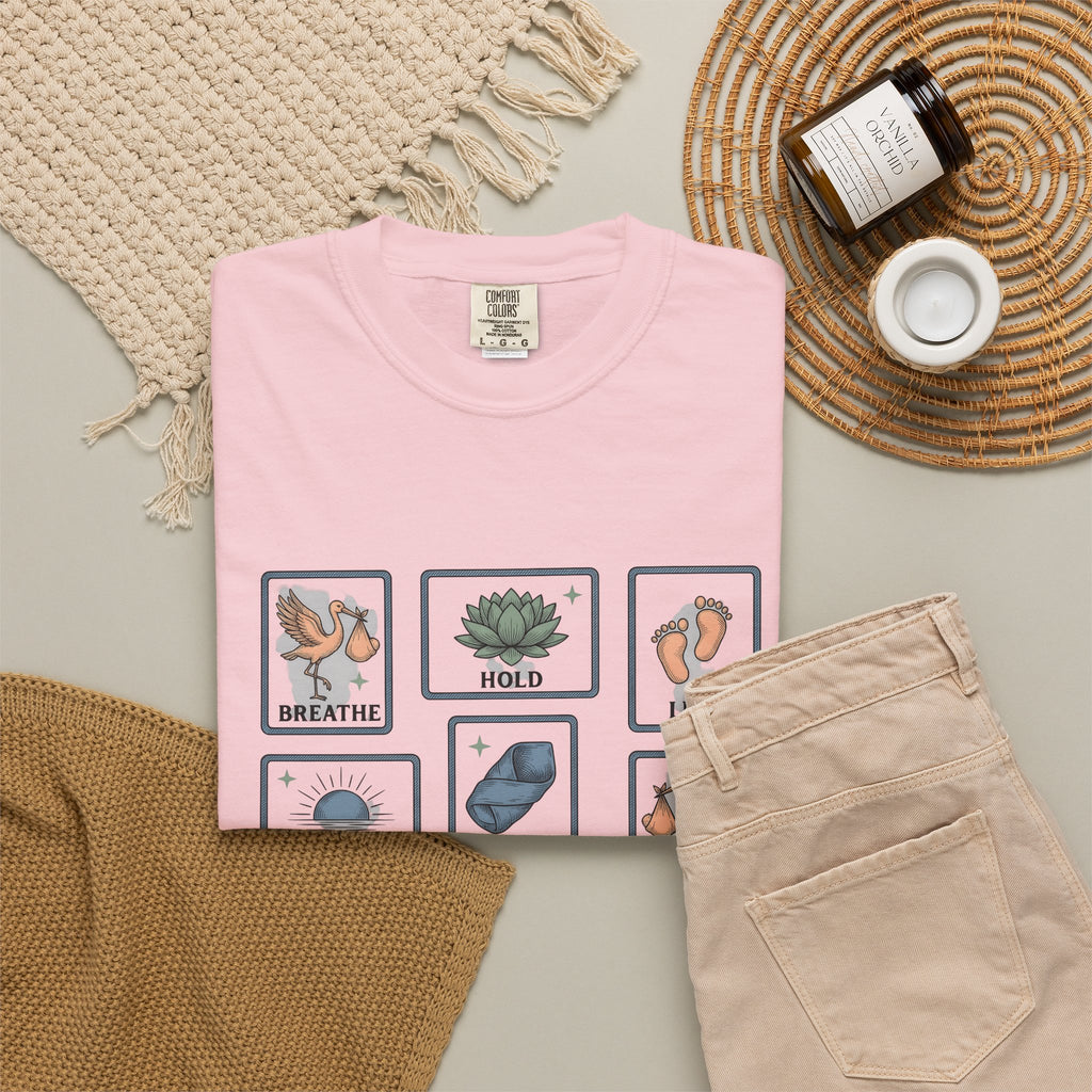 Wading Bird Baby T-Shirt Nurses Maternity Gift Women Classic T-Shirt Heron T-Shirt Nurse Enthusiast Vintage T-Shirt Pregnancy Graphic Cartoon