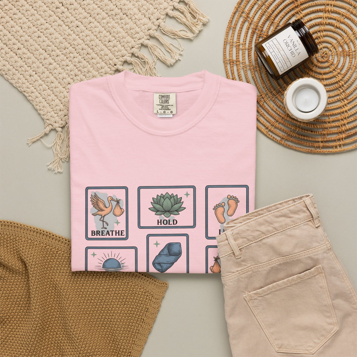Wading Bird Baby T-Shirt Nurses Maternity Gift Women Classic T-Shirt Heron T-Shirt Nurse Enthusiast Vintage T-Shirt Pregnancy Graphic Cartoon