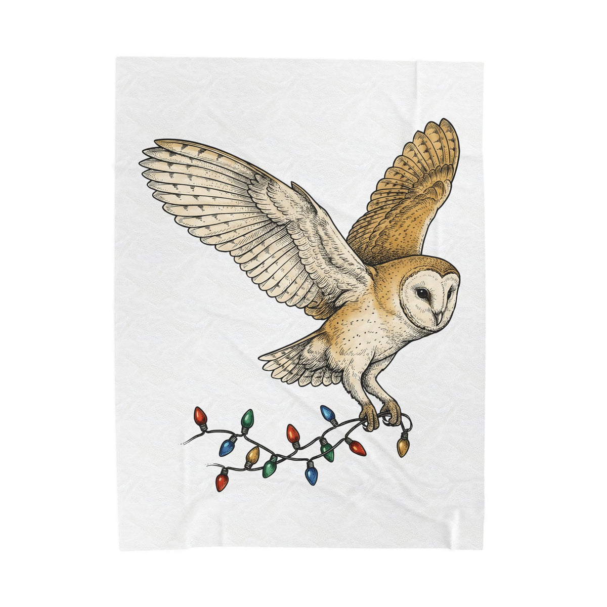 Barn Owl Blanket Christmas Pets Gift Women Cartoon Blanket Owl Blanket Xmas Fan Owl Blanket Animal Graphic Classic Globe Lights Blanket