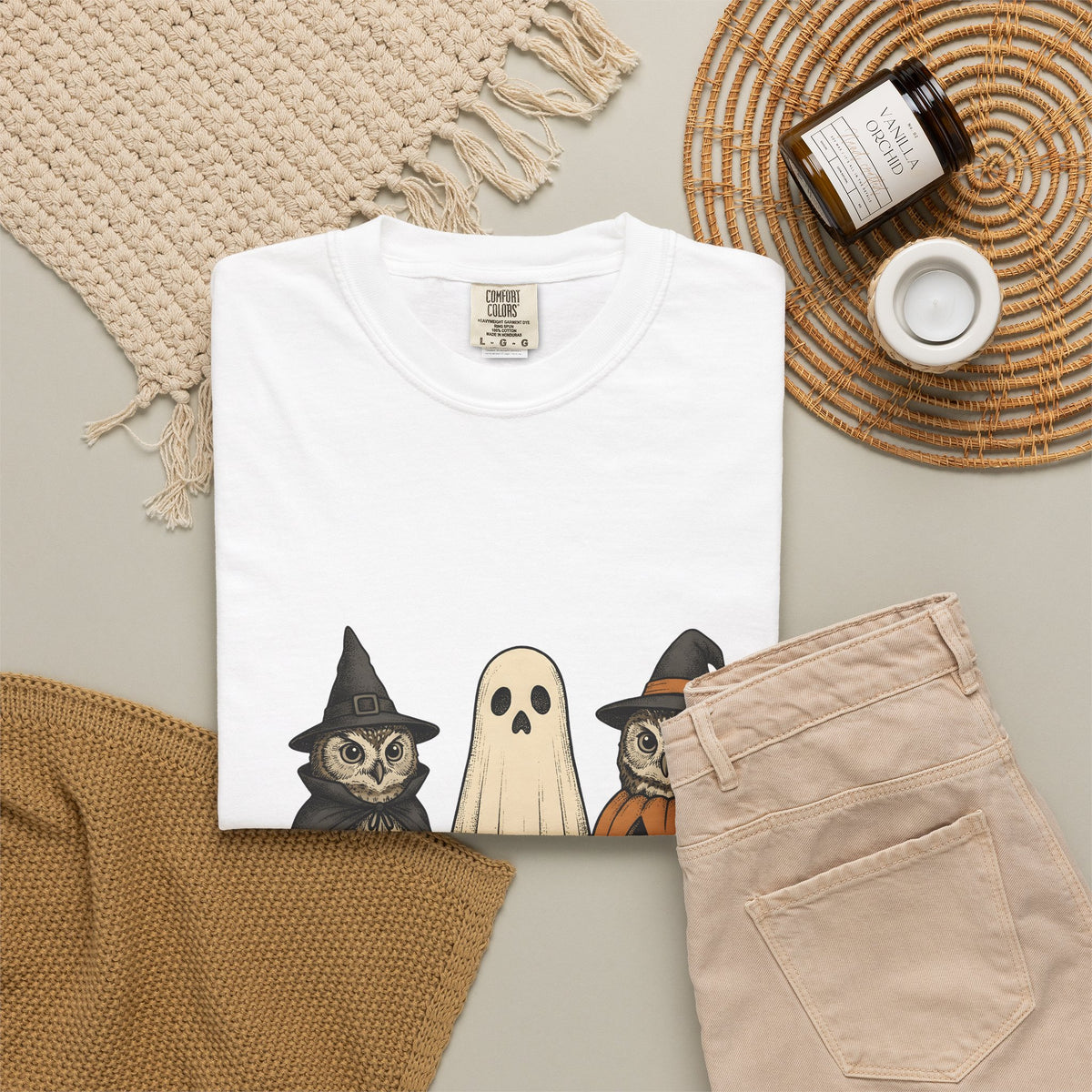 Owl Halloween Costumes Halloween Creatures Gift Classic Owl Costume Horror Fan Spooky Monster T-Shirt