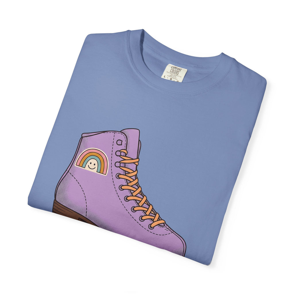 Roller Skate T-Shirt Cute Skateboarding Gift Women Cartoon T-Shirt Skate T-Shirt Kawaii Fan Comic T-Shirt Skateboard Graphic Vintage Rainbow T-Shirt