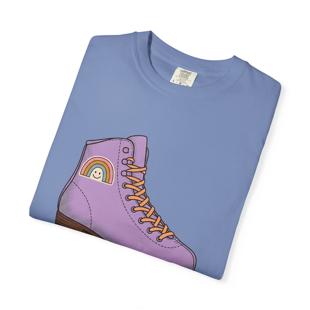 Roller Skate T-Shirt Cute Skateboarding Gift Women Cartoon T-Shirt Skate T-Shirt Kawaii Fan Comic T-Shirt Skateboard Graphic Vintage Rainbow T-Shirt