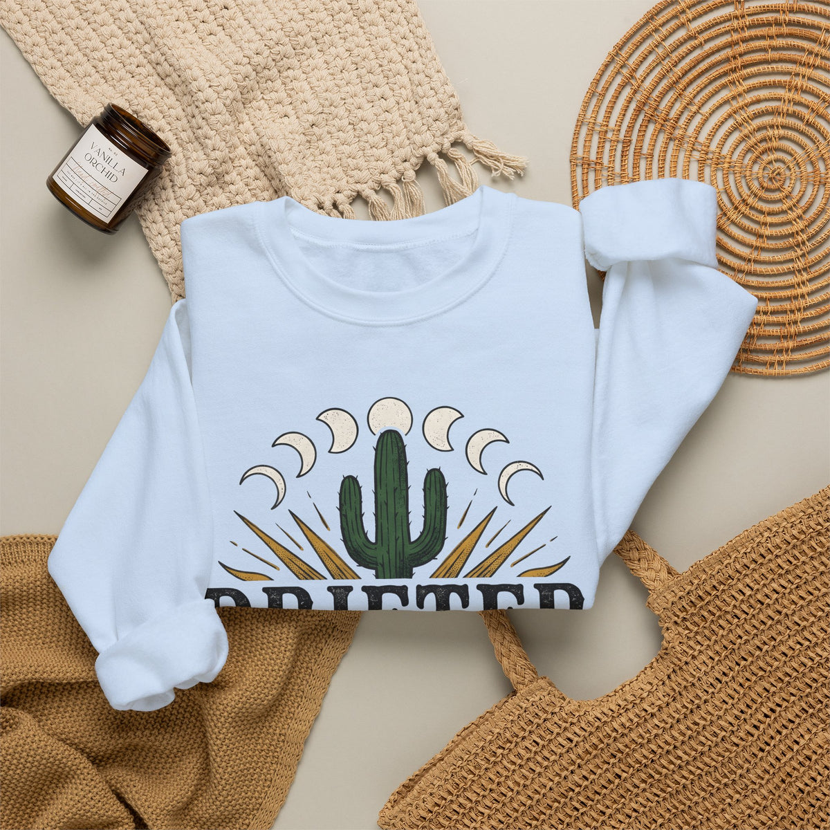 Desert Sun Sweatshirt Cowgirl Cowboy Gift Women Southwestern Sweatshirt Desert Sweatshirt Rodeo Fan Western Sweatshirt Ranch Graphic Antique Moon Cycle Sweatshirt