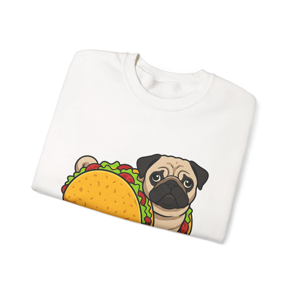 Pug Taco Dog Meal Gift Comic Taco Dog Fan Cartoon Food Doodle Lettuce Sweatshirt