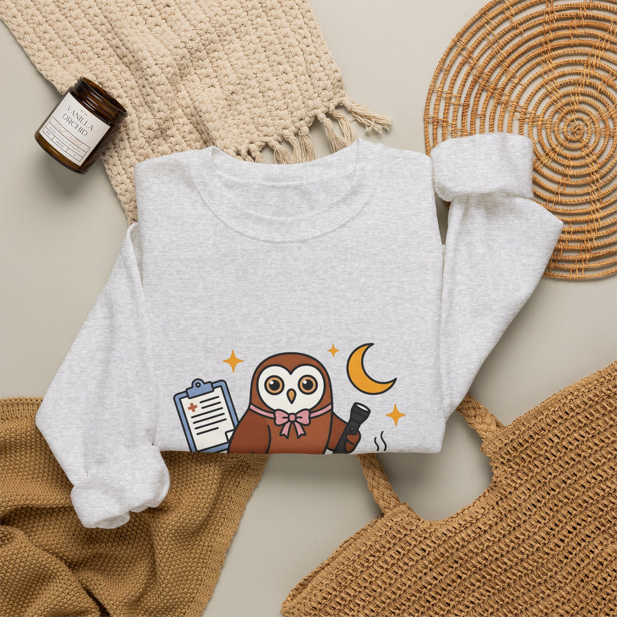Owl Nurses Espresso Gift Comic Owl Sweatshirt