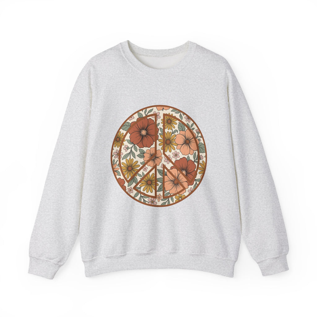 Peace Hand Flower Sweatshirt Boho Chic Psychedelic Gift Women Folk Sweatshirt Peace Sign Sweatshirt Hippie Fan Bohemian Sweatshirt Trippy Graphic Classic