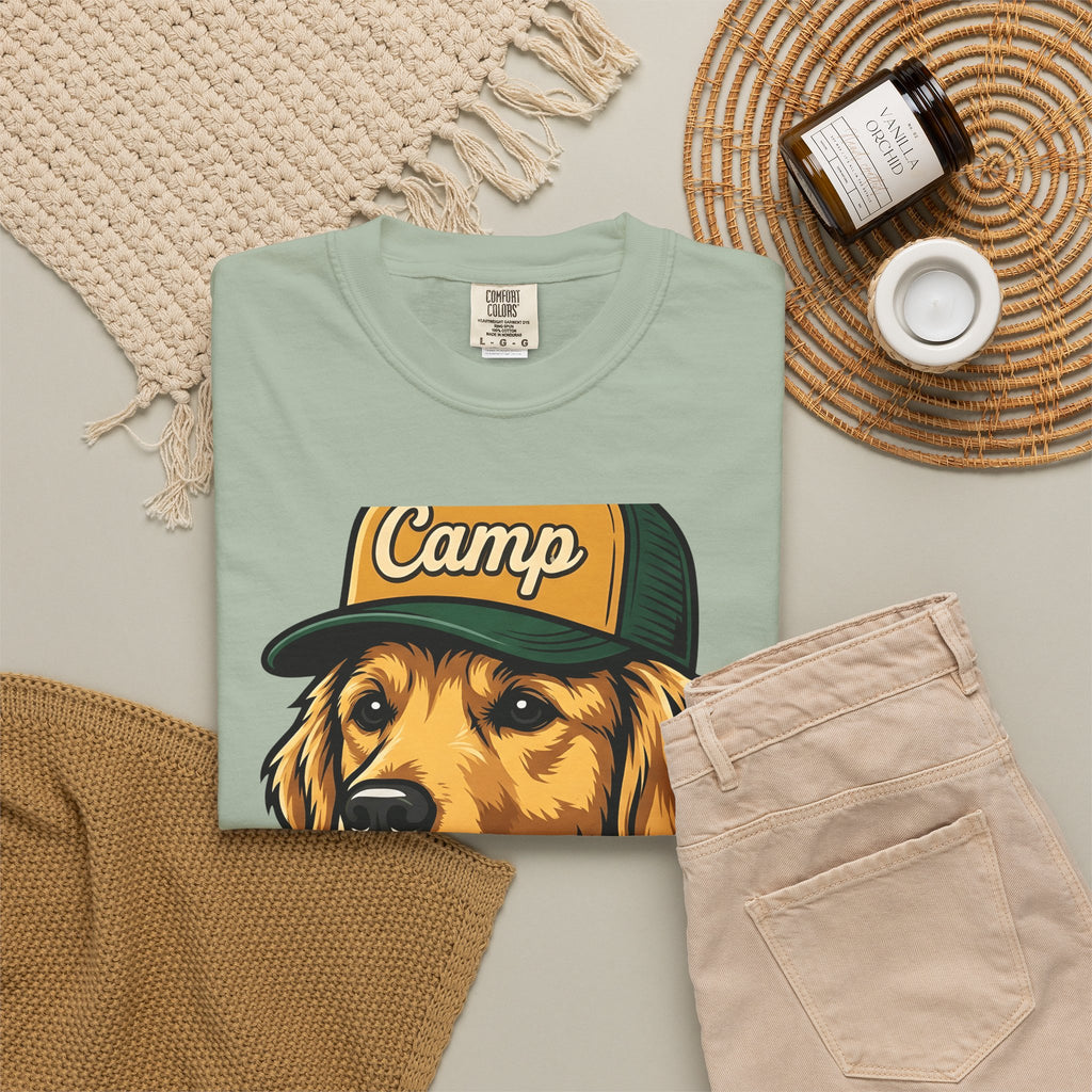 Golden Retriever T-Shirt Dog Hiking Gift Women Hand Drawn T-Shirt Retriever T-Shirt Dog Fan Illustrated Graphic T-Shirt Classic Cap T-Shirt
