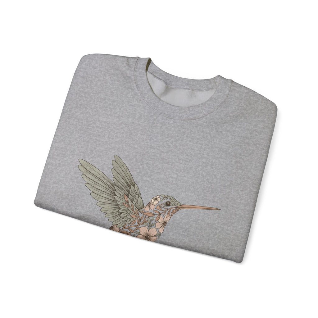 Hummingbird Floral Sweatshirt Boho Chic Nature Gift Women Boho Sweatshirt Hummingbird Sweatshirt Bohemian Fan Tribal Sweatshirt Environmental Graphic Hand