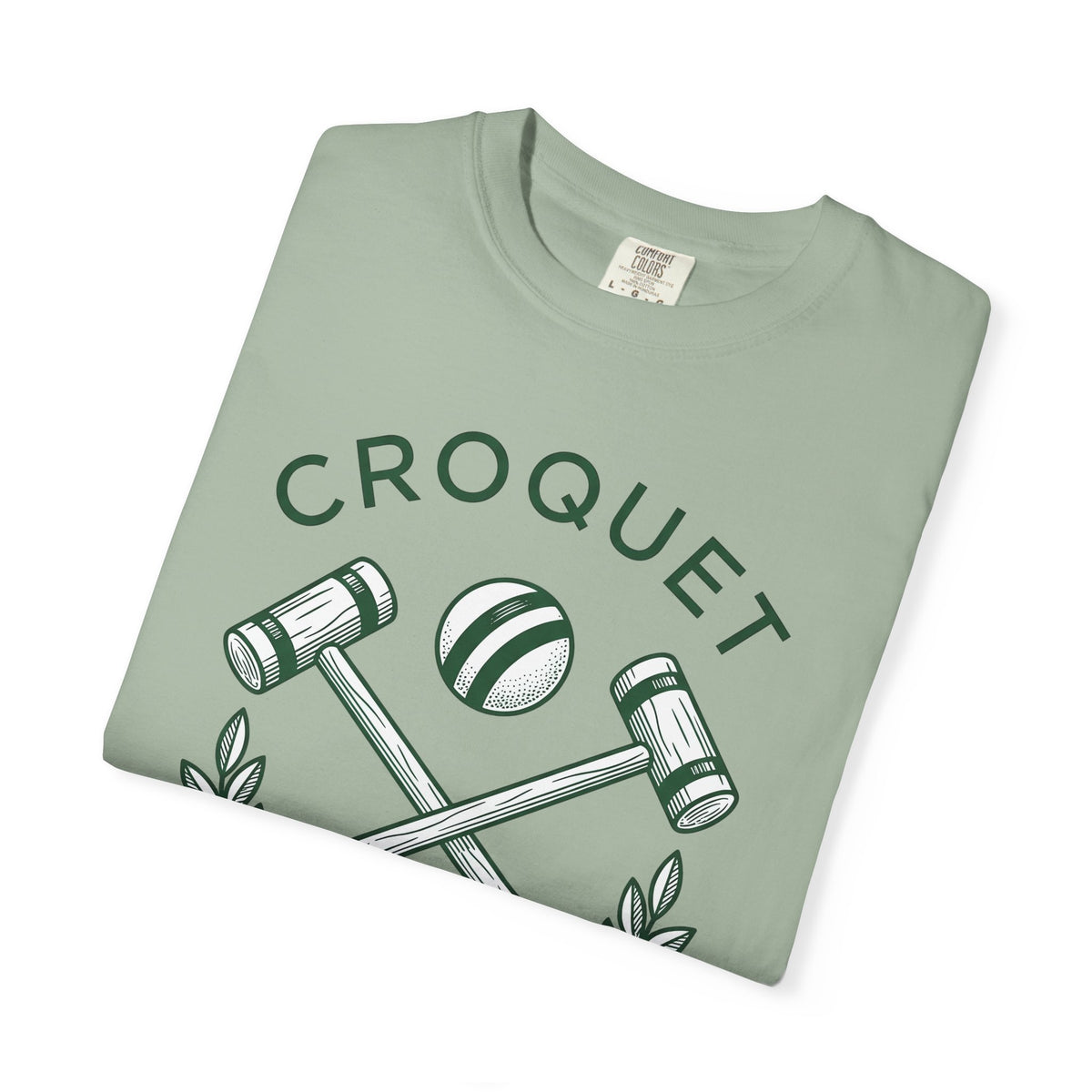Croquet Mallets T-Shirt Croquet Lawn Gift Women Vintage T-Shirt Mallets T-Shirt Croquet Fan Croquetage T-Shirt Yard Graphic Hand Drawn Laurel