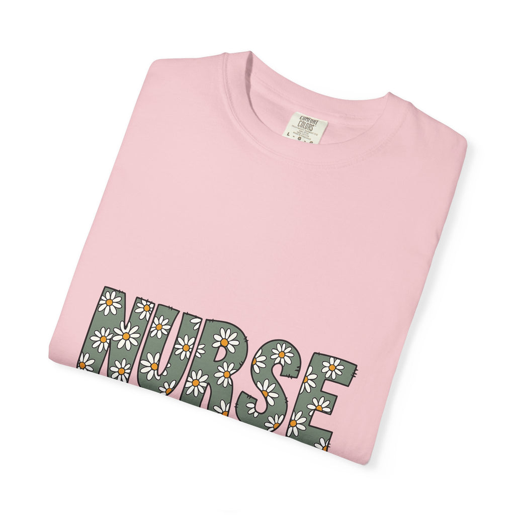 Blossom Monogram T-Shirt Nurse Petals Gift Women Fun T-Shirt Initial T-Shirt Nursing Enthusiast Floral T-Shirt Floral Graphic Classic Bloom T-Shirt