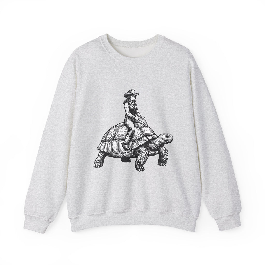 Cowgirl Riding Tortoise Sweatshirt Cowgirl Western Gift Women Vintage Sweatshirt Cowgirl Riding Turtle Sweatshirt Rodeo Fan Retro Sweatshirt Western Design
