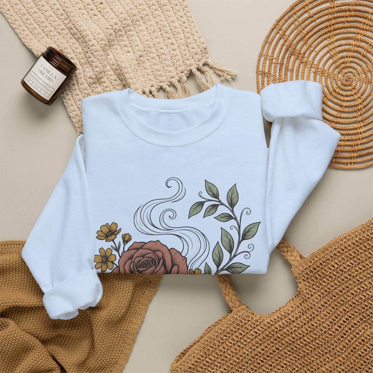 Floral Teacup Sweatshirt Moms Tea Gift Women Botanical Sweatshirt Teacup Sweatshirt Mother Fan Herbaceous Sweatshirt Tea Graphic Vintage Rose Sweatshirt