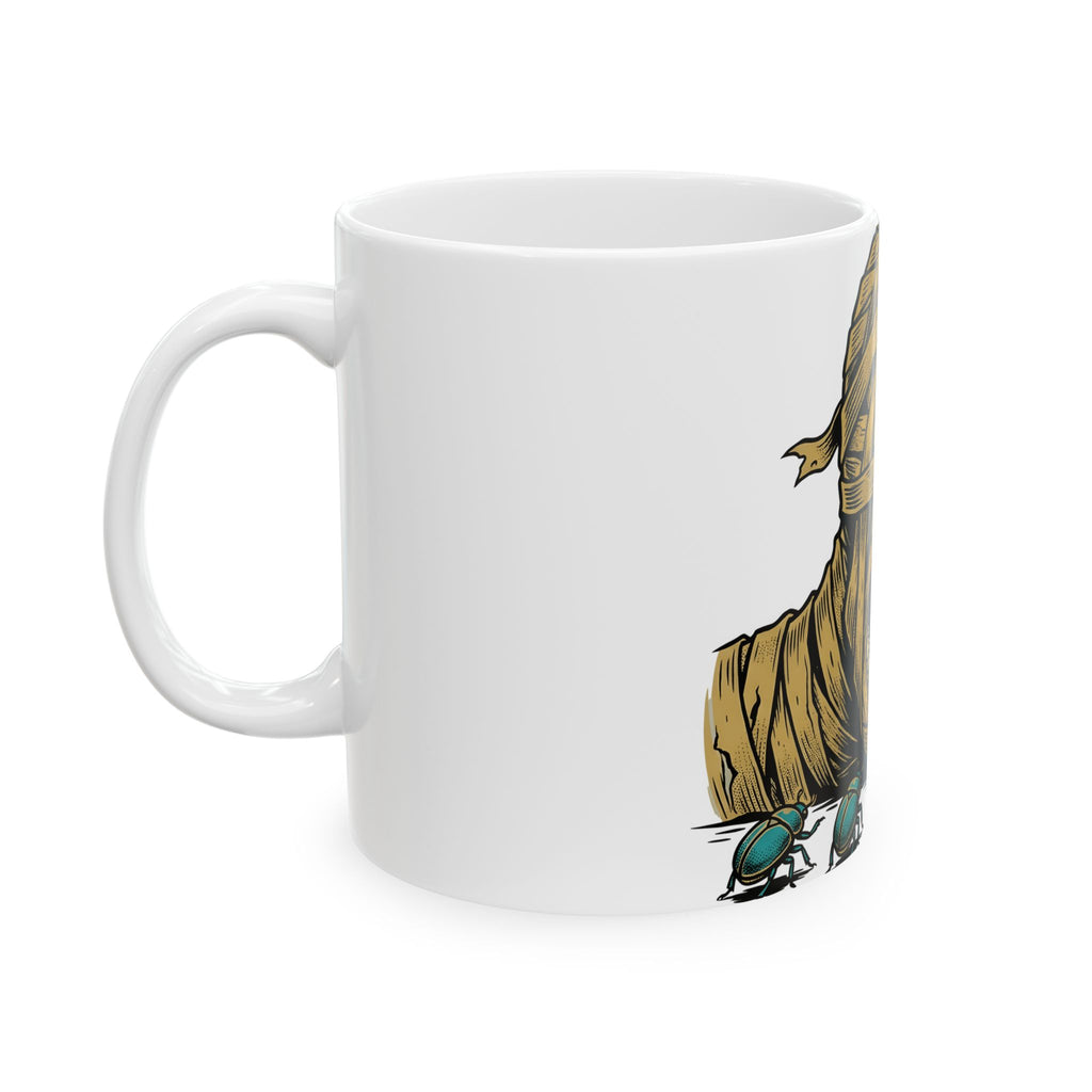 Mummy Skull Mug Halloween Ghost Gift Women Creepy Mug Skull Mug Horror Fan Spooky Mug Specter Graphic Classic Scarab Mug
