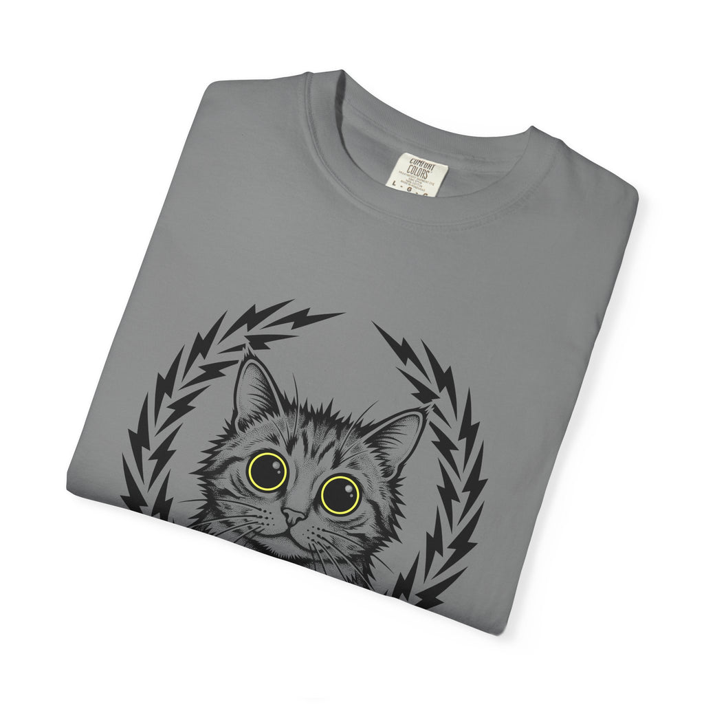 Striped Cat Cat Comedy Gift Modern Tabby Cat Feline Fan Retro Electric T-Shirt