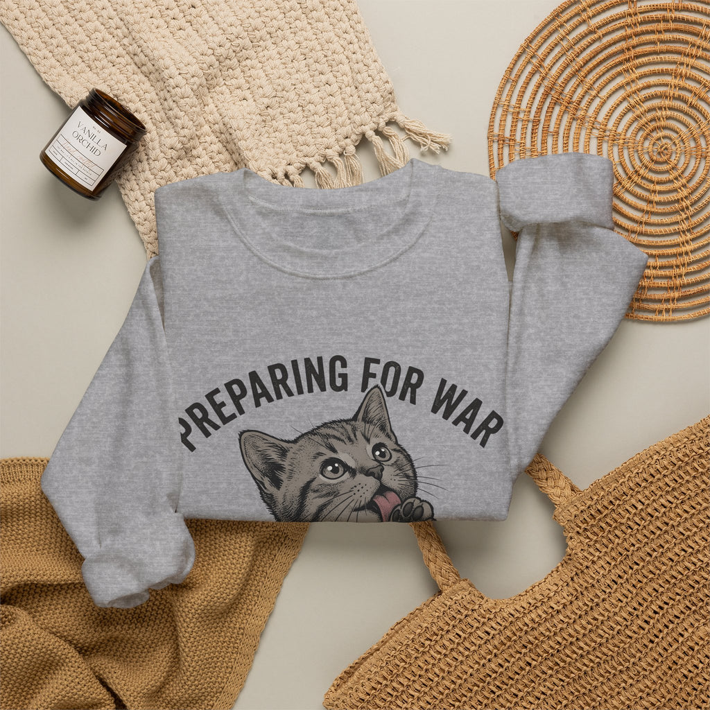 Striped Cat Cat Jokes Gift Sketch Tabby Cat Feline Fan Drawing Retro Claw Sweatshirt