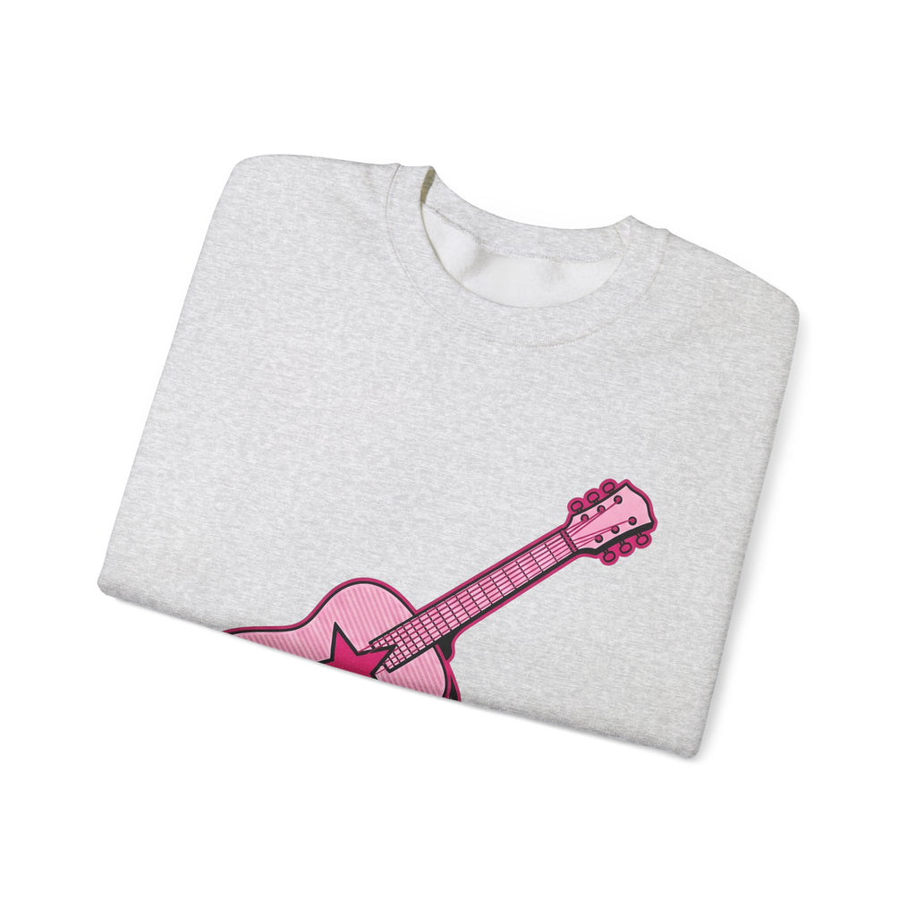 Pink Electric Guitar Sweatshirt Cowgirl Instruments Gift Women Cartoon Sweatshirt Guitar Sweatshirt Cowboy Fan Comic Sweatshirt Music Graphic Vintage Star