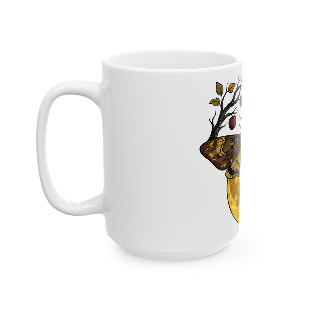 Moth Skull Mug Halloween Horror Gift Women Retro Mug Insect Mug Horror Fan Creepy Mug Macabre Graphic Sketch