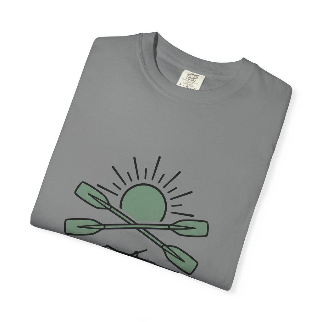 Crossed Canoe Paddles T-Shirt Kayaking Nature Gift Women Hand Drawn T-Shirt Paddles T-Shirt Kayaker Enthusiast Illustrated Design Outdoor Graphic