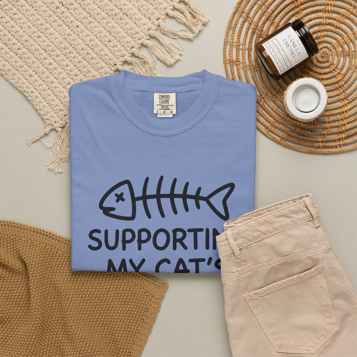Fish Bone T-Shirt Cat Funny Gift Women Cute T-Shirt Fish Skeleton T-Shirt Cat Fan Fishy T-Shirt Humorous Graphic Sketch Cat Treats T-Shirt