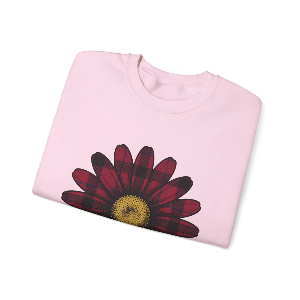 Gingham Flower Sweatshirt Moms Petals Gift Women Boho Sweatshirt Gingham Sweatshirt Motherhood Fan Bohemian Sweatshirt Floral Graphic Retro Flower Sweatshirt