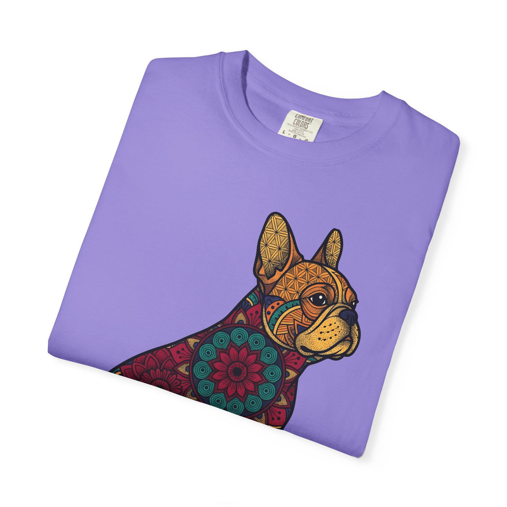 French Bulldog T-Shirt Dog Wildlife Gift Women Tribal T-Shirt Bouledogue T-Shirt Dog Fan Animal Graphic T-Shirt Rainbow Mandala T-Shirt