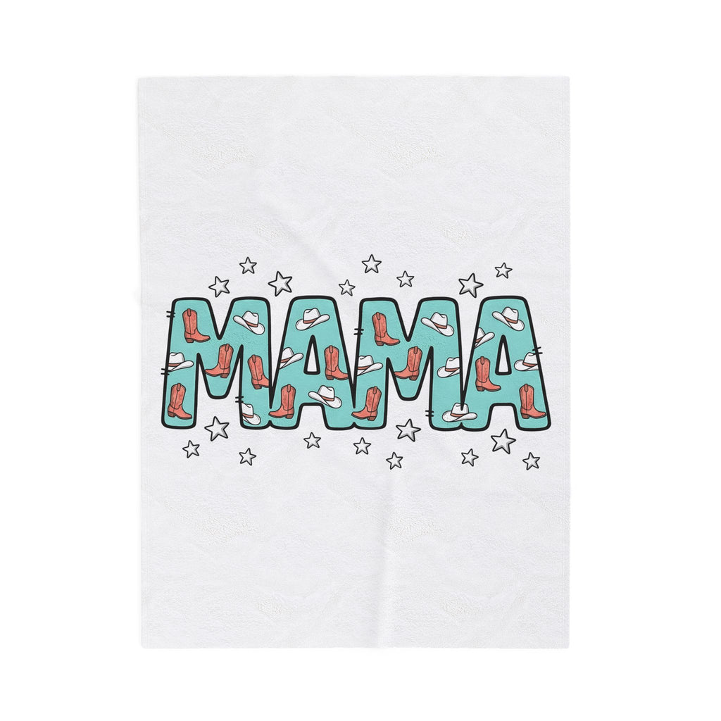 Cowboy Boots Hats Blanket Moms Cowgirl Gift Women Cartoon Blanket Western Wear Blanket Motherhood Fan Tooned Blanket Rodeo Graphic Outline Stars
