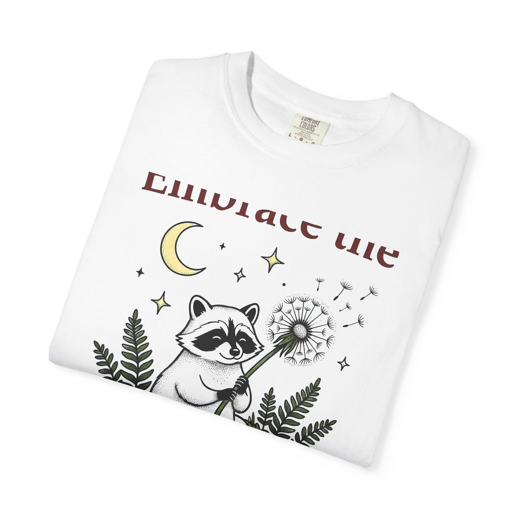Raccoon Seed T-Shirt Cute Wildlife Gift Women Fanciful T-Shirt Trash Panda T-Shirt Adorable Fan Whimsical T-Shirt Animal Graphic Doodle Lunar