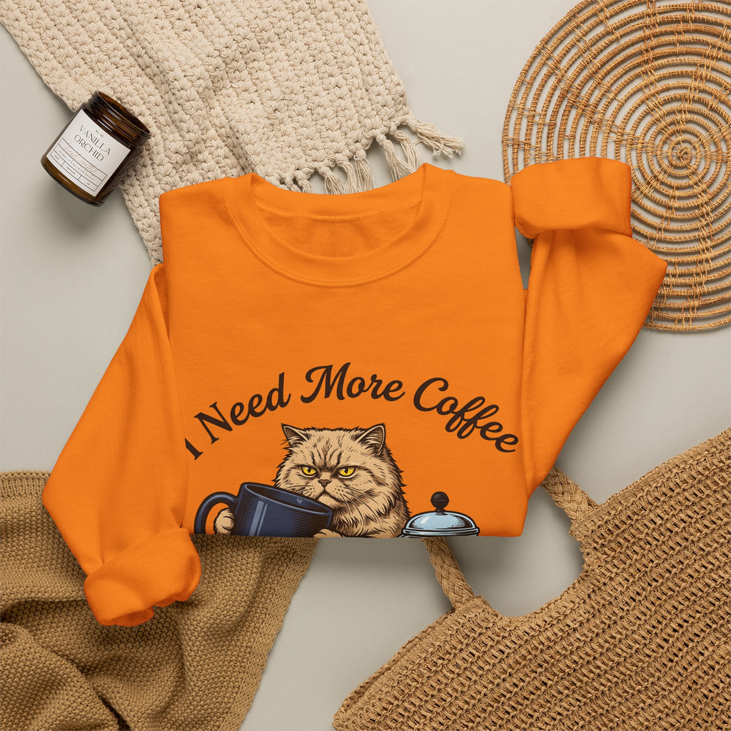 Cranky Cat Sweatshirt Cat Latte Gift Women Old School Sweatshirt Grumpy Cat Sweatshirt Cat Fan Feline Sweatshirt Coffee Graphic Doodle Sweatshirt Sweatshirt