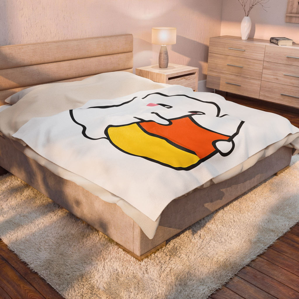 Ghost Sweet Corn Halloween Treats Gift Lovable Sweetcorn Spooky Fan Cute Sweets Clean Happy Blanket