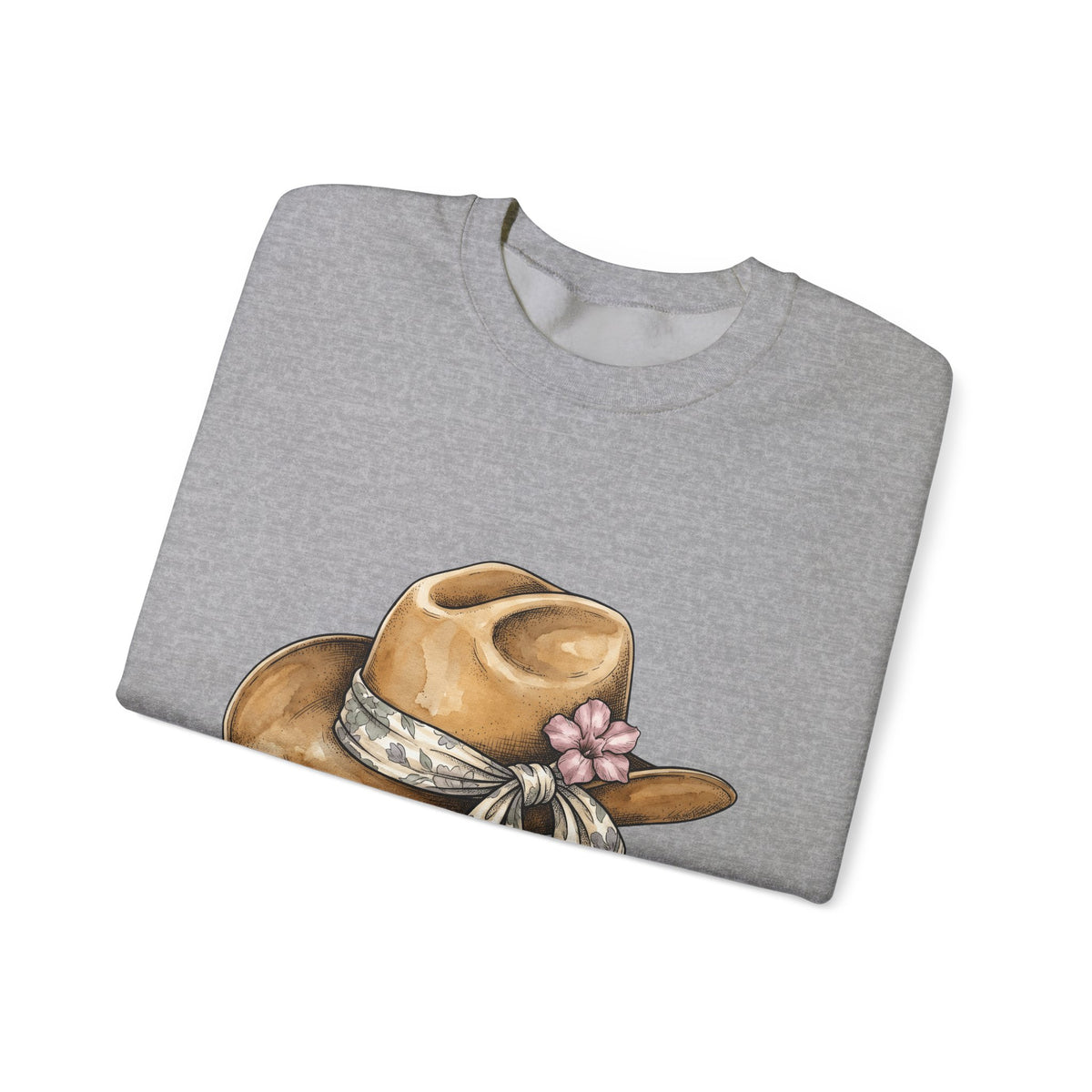 Country Hat Sweatshirt Cowgirl Outback Gift Women Tribal Sweatshirt Cowboy Hat Sweatshirt Rodeo Fan Cowgirl Graphic Sweatshirt Folk Flower Kerchief Sweatshirt