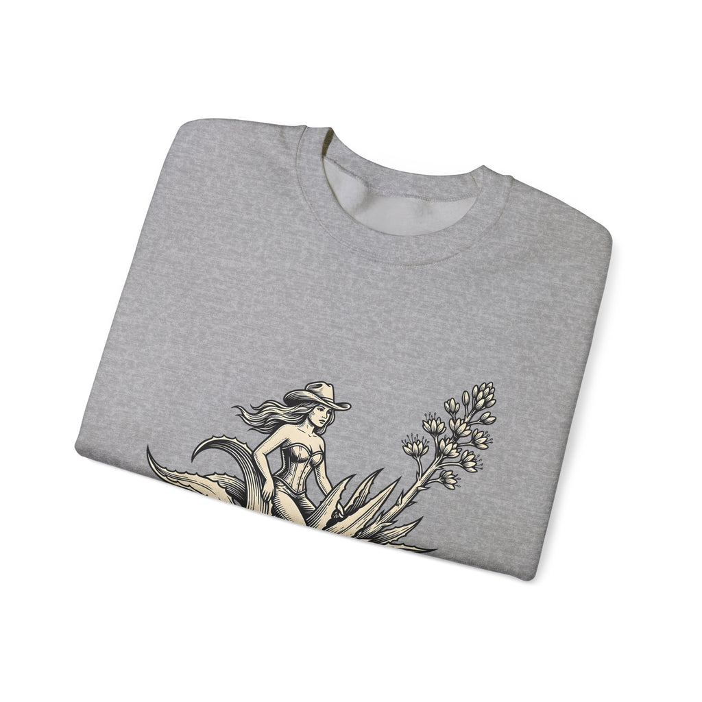 Cowgirl Art Sweatshirt Cowgirl Ranch Gift Women Sepia Sweatshirt Western Art Sweatshirt Cowgirl Fan Vintage Sweatshirt Farm Graphic Line Art Succulent Sweatshirt