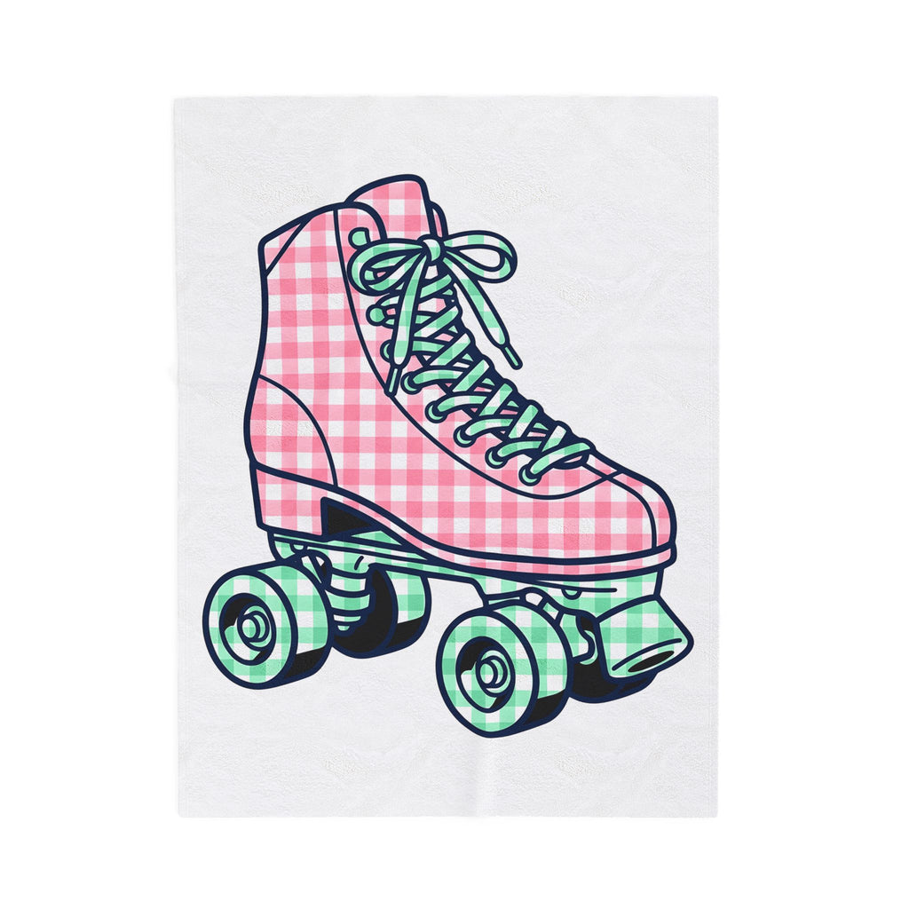 Roller Skates Blanket Roller Skating Classic Gift Women Cute Blanket Roller Skating Blanket Roller Derby Fan Kawaii Blanket Retro Graphic Nostalgic