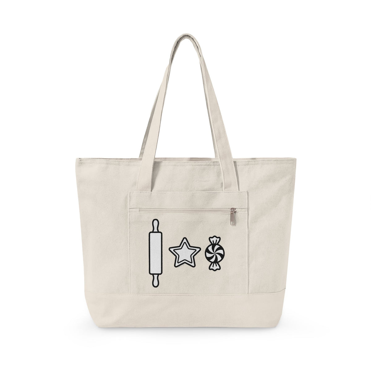 Pastry Symbols Christmas Desserts Gift Simple Bakery Holiday Fan Minimalist Treat Contemporary Tote Bag