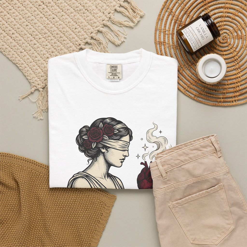 Goddess Love T-Shirt Boho Chic Magical Gift Women Sketch T-Shirt Divine Love T-Shirt Bohemian Fan Drawing Design Illustration Classic Bloom T-Shirt