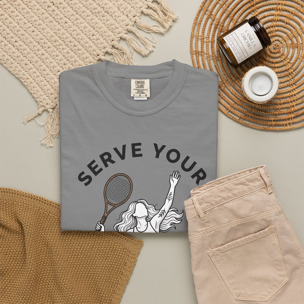 Tennis Competitor T-Shirt Sports Exercise Gift Women Cartoon T-Shirt Tennis Player T-Shirt Athlete Fan Tennis Star T-Shirt Fitness Graphic Flat
