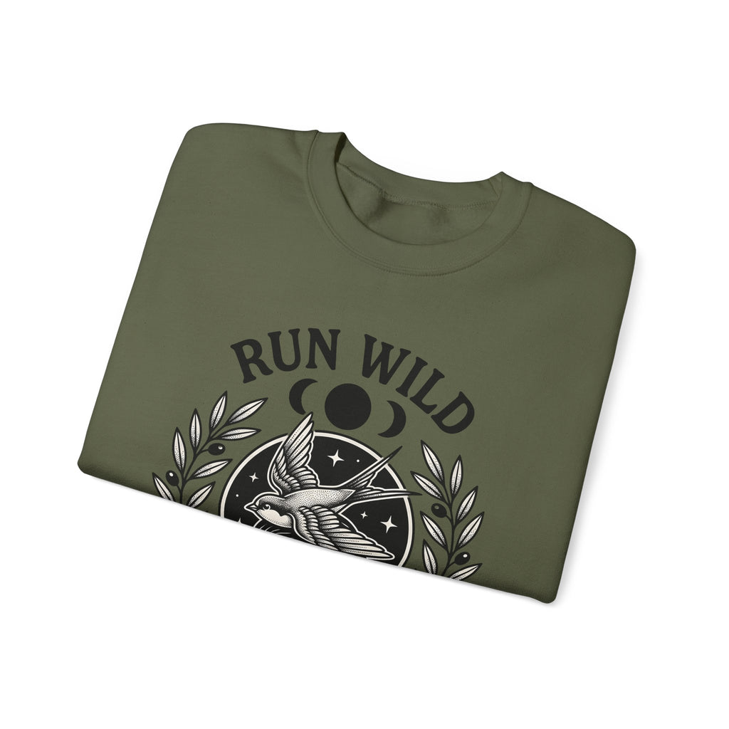 Female Bird Illustration Sweatshirt Sports Activities Jogging Gift Women Hippie Sweatshirt Bird Sweatshirt Athlete Enthusiast Bohemian Sweatshirt Runner